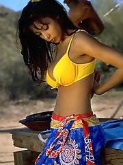 Thai Style Beach Lady in Colorful Outfits